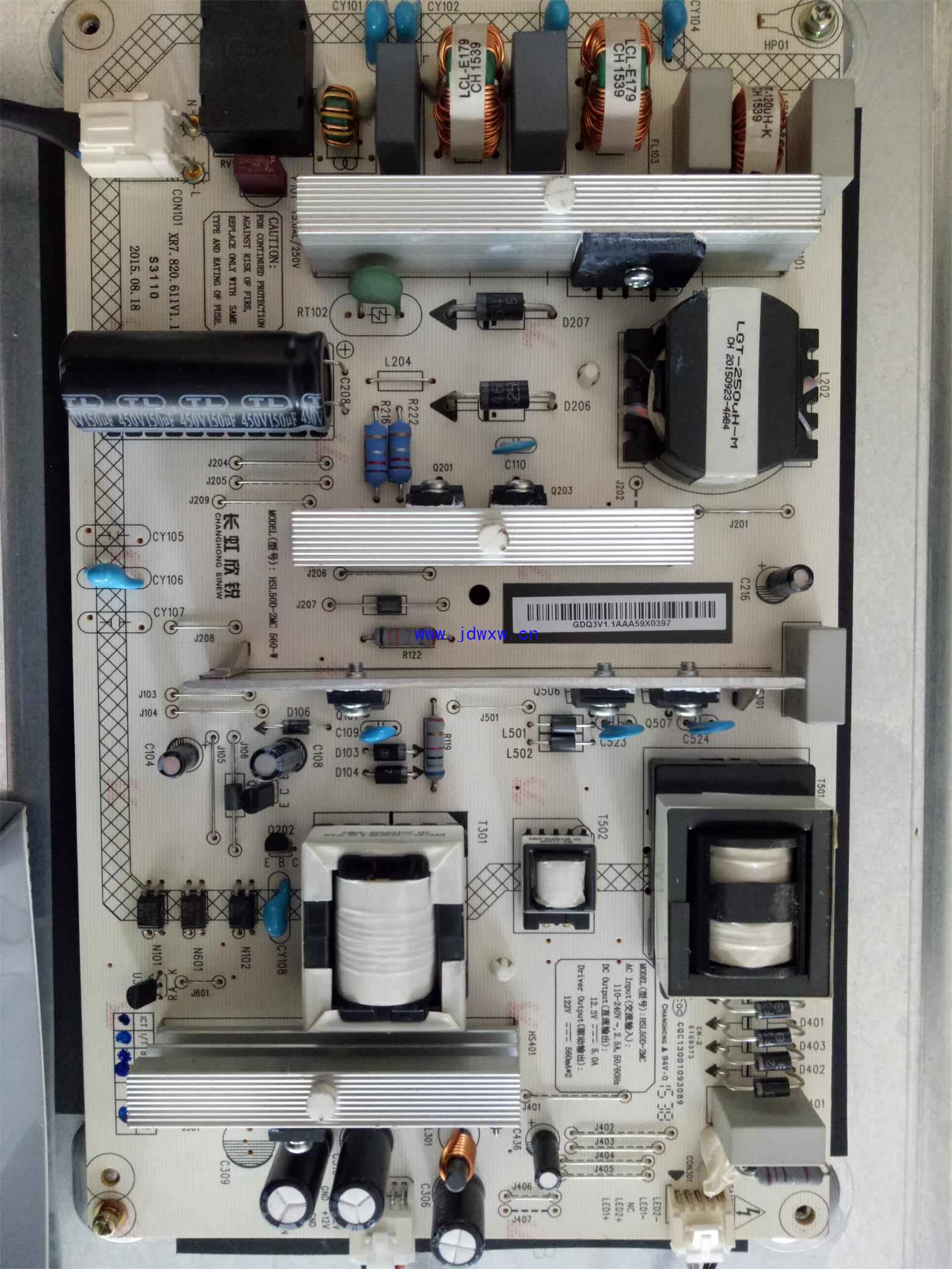 长虹欣锐HSL50D-2MC 560W电源板实物图.jpg