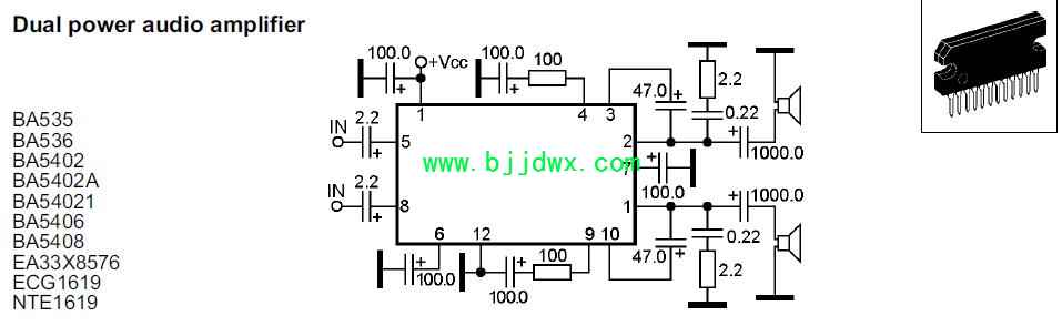 AB535 BA536 BA5402A BA5406 BA5408 EA33X8576 ECG1619应用电路图纸.jpg