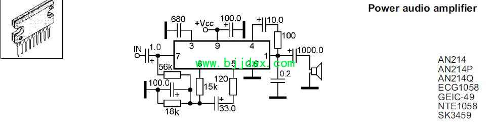 AN214 AN214P ECG1058 GEIC-49 NTE1058 SK3459 应用电路图.jpg
