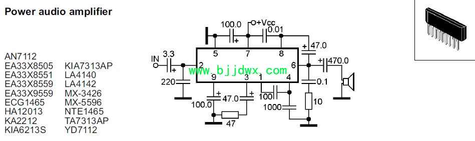 AN7112 EA33X8505 KIA7313P LA4140 LA4142 ECG1465 HA12013KA2212 YD7112应用电路图纸资料.jpg