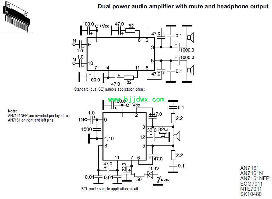 AN7161 AN7161N ECG7011 NTE7011 SK10480应用电路图纸资料.jpg