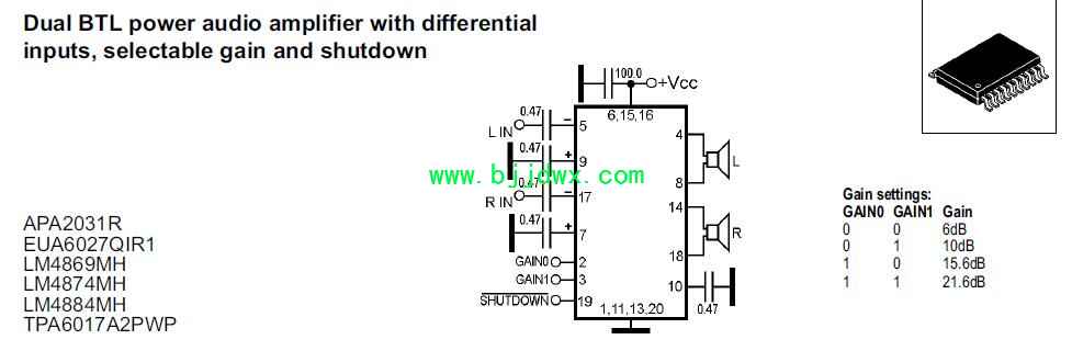 APA2031A EUA6027QIR1 LM4869MH LM4884MH TPA6017A2PWP应用电路图纸.jpg