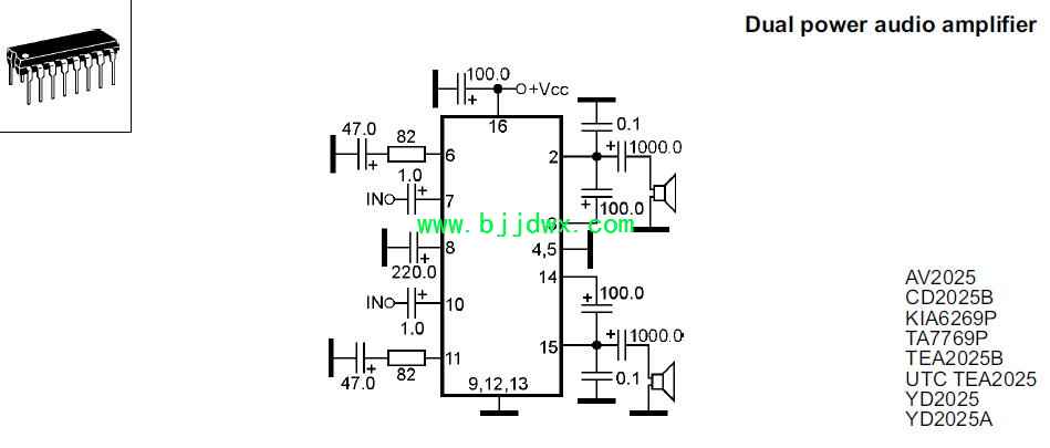 AV2025 CD2025B KIA6269P TA7769P TEA2025B YD2025A应用电路图.jpg