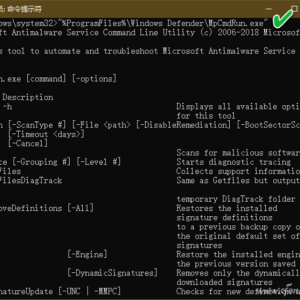 不用进入设置，以命令方式来调用Windows Defender是最为方便