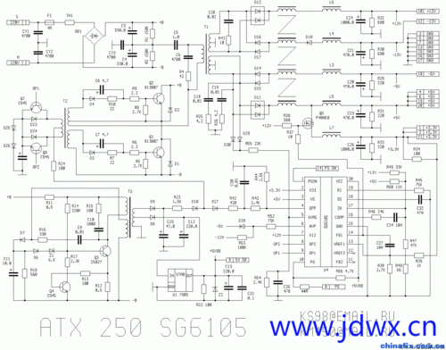 采用SG6105S单芯片金河田ATX-S380 PC电源.gif