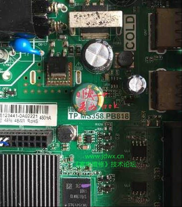 组装机采用TP.MS358.PB818主板开机没有反应的检修思路