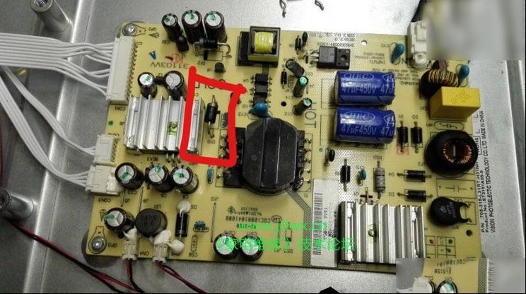 RISUN理想LED3217液晶电视指示灯亮但不开机