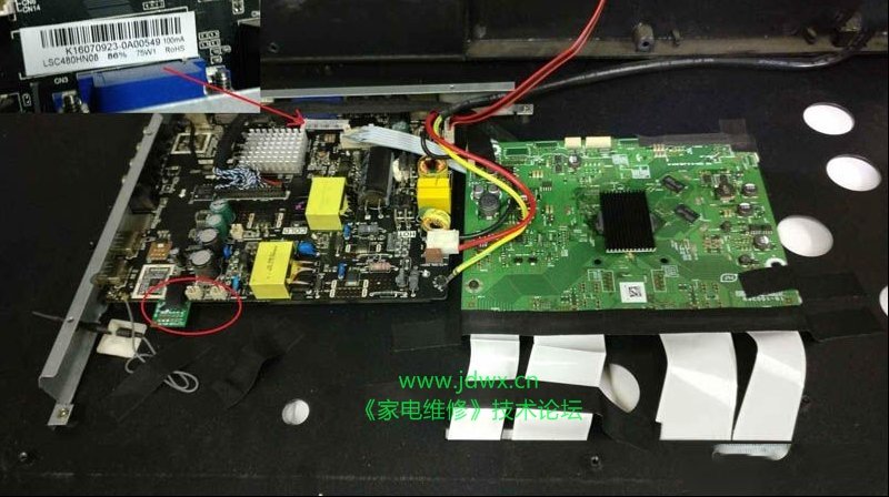 杂牌液晶电视不用开屏换灯条过程