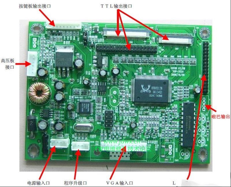 顶科2013B-V321-PC驱动板跳线参数及使用