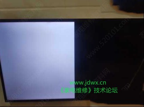 暴风45X液晶电视有背光无图像有声音的检修思路