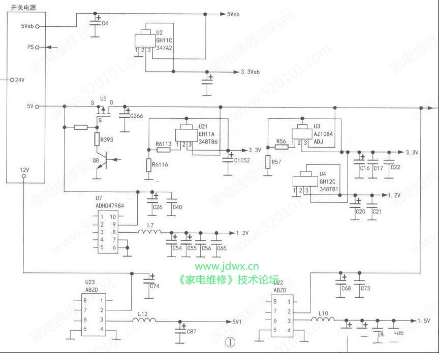 联想50A21Y液晶电视DC-DC转换电路分析与检修