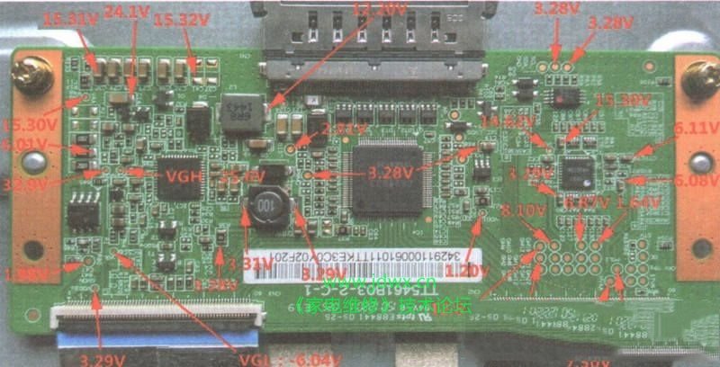TT5461B03-2-C-1逻辑板关键点电压值