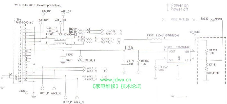 乐视超3 X43液晶电视主板到各接功能晓板接口电路