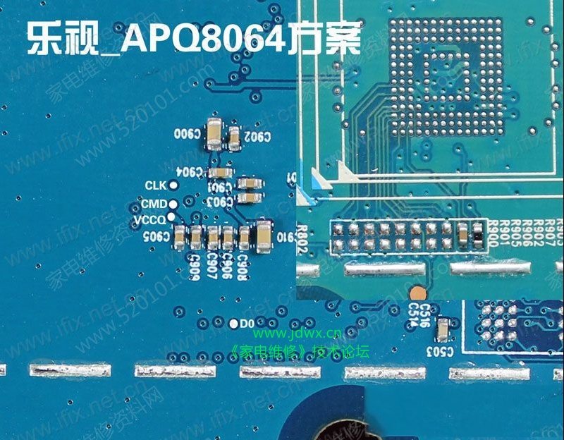 乐视液晶电视采用APQ8064方案EMMC点位图