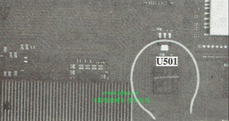 乐视X50 Air液晶电视（6A918平台）热机后图像马赛克且死机的维修