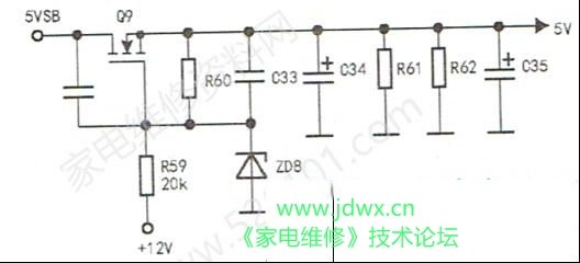 注意液晶电视主板的5V供电时序