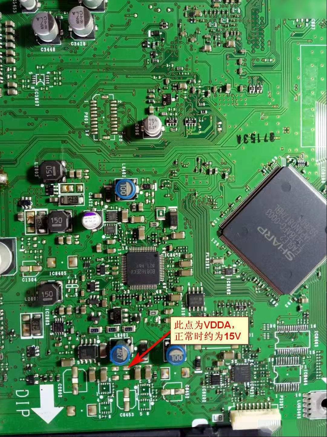 夏普LCD-32FG3液晶电视暗屏检修思路