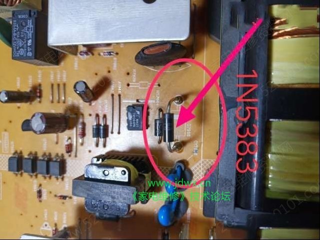 夏普LCD-46E66A液晶电视不通电且指示红灯不亮