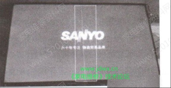 三洋55CE5810D液晶电视更换主板后有一条竖线的维修