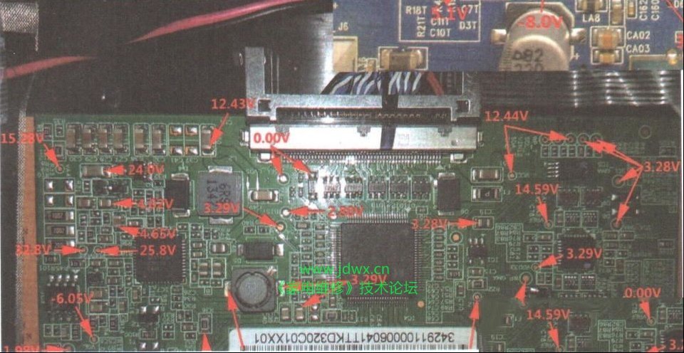 MT4601B02-1-C-2逻辑板关键点实测电压