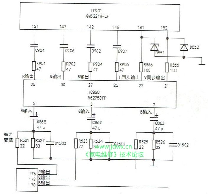 LG RT-32LZ50液晶电视彩色失真的检修思路