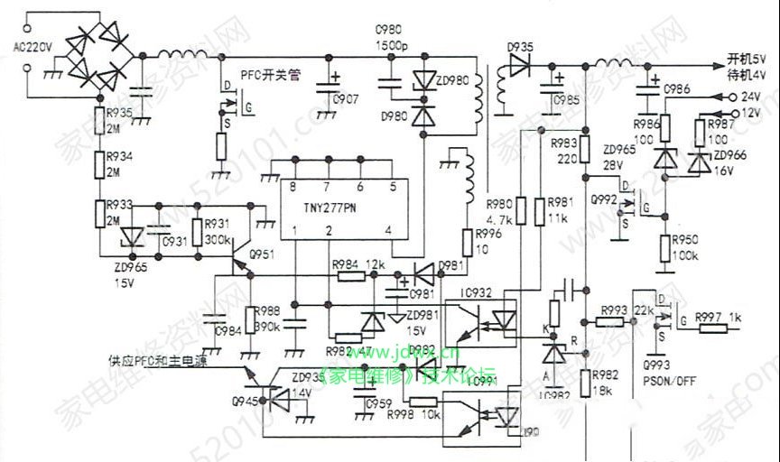 飞利浦32PFL3403液晶电视副电源电路特点与技改