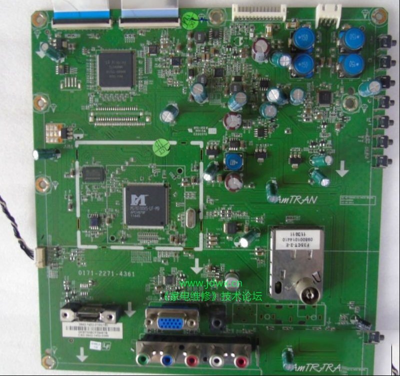 LG 42CM540-CA液晶电视开机蓝屏一闪后黑屏的维修