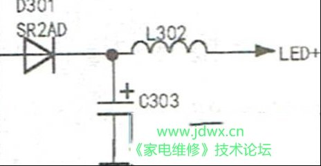 先锋LED-32B500液晶电视黑屏的检修思路