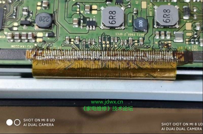 夏普LCD-55SU560A液晶电视换边板修复灰屏故障过程