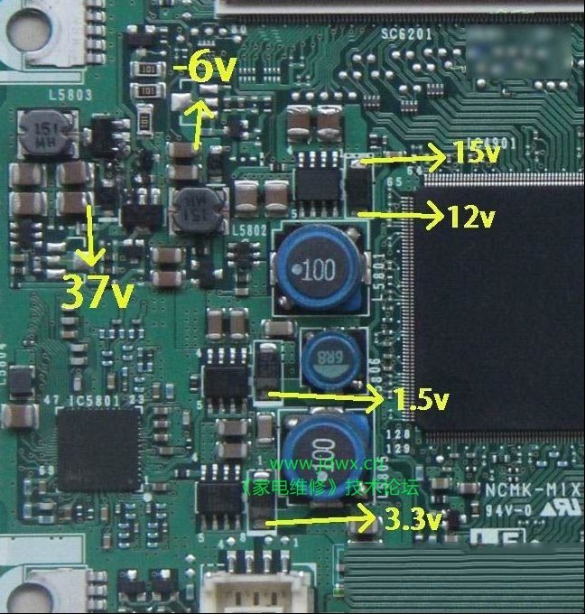 夏普LCD-46GX3液晶电视屏可变坚彩条的检修思路