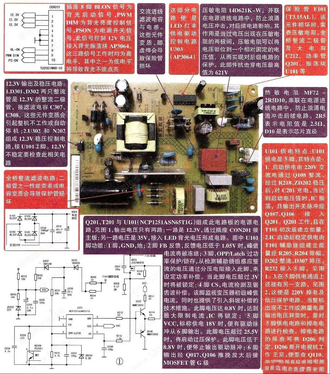 长虹HSU25D-2M8 210二合一电源板维修图解