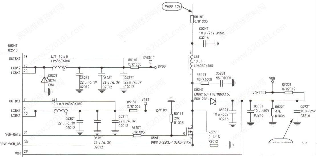 长虹50Q3T液晶电视（ZLM65H-iP-2机芯）有声音且灰屏的检修思路