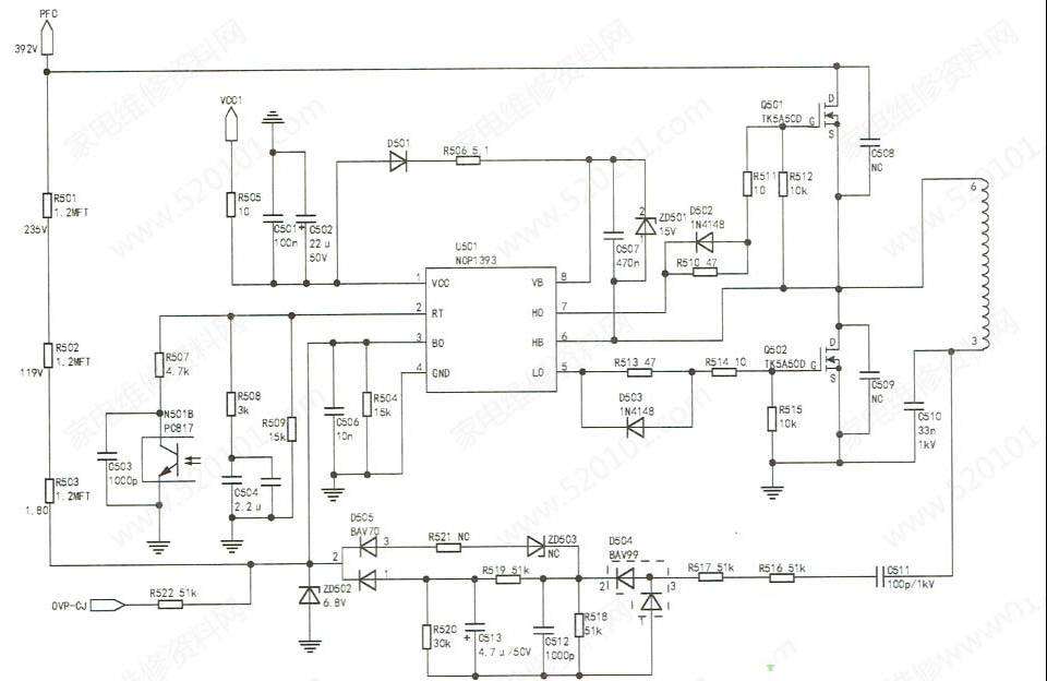 长虹电视采用HSL60D-12M7-110-I电源板不定时黑屏的检修思路