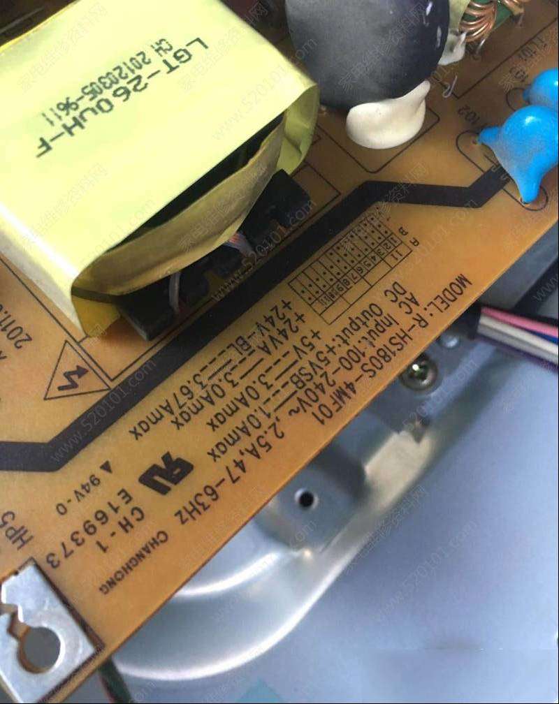 长虹R-HS180S-4MF01电源板红灯亮不开机的维修