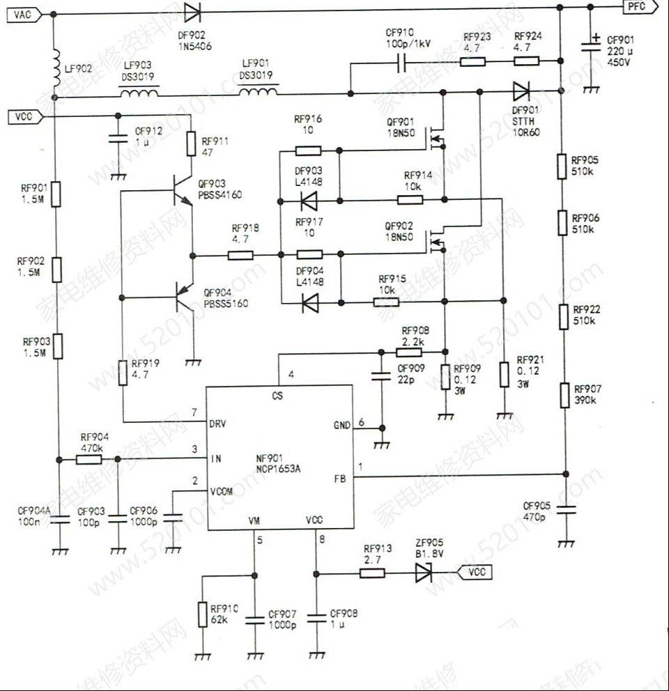 康佳34005553（KPS300-01）电源板无12V输出的检修思路