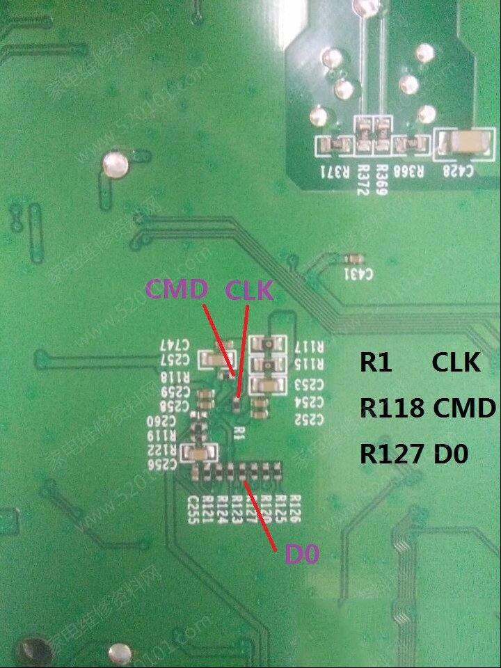 海信RSAG7.820.6299. 6854主板EMMC点位图
