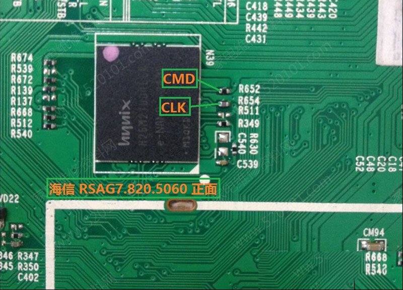 海信RSAG7.820.5060主板EMMC点位图