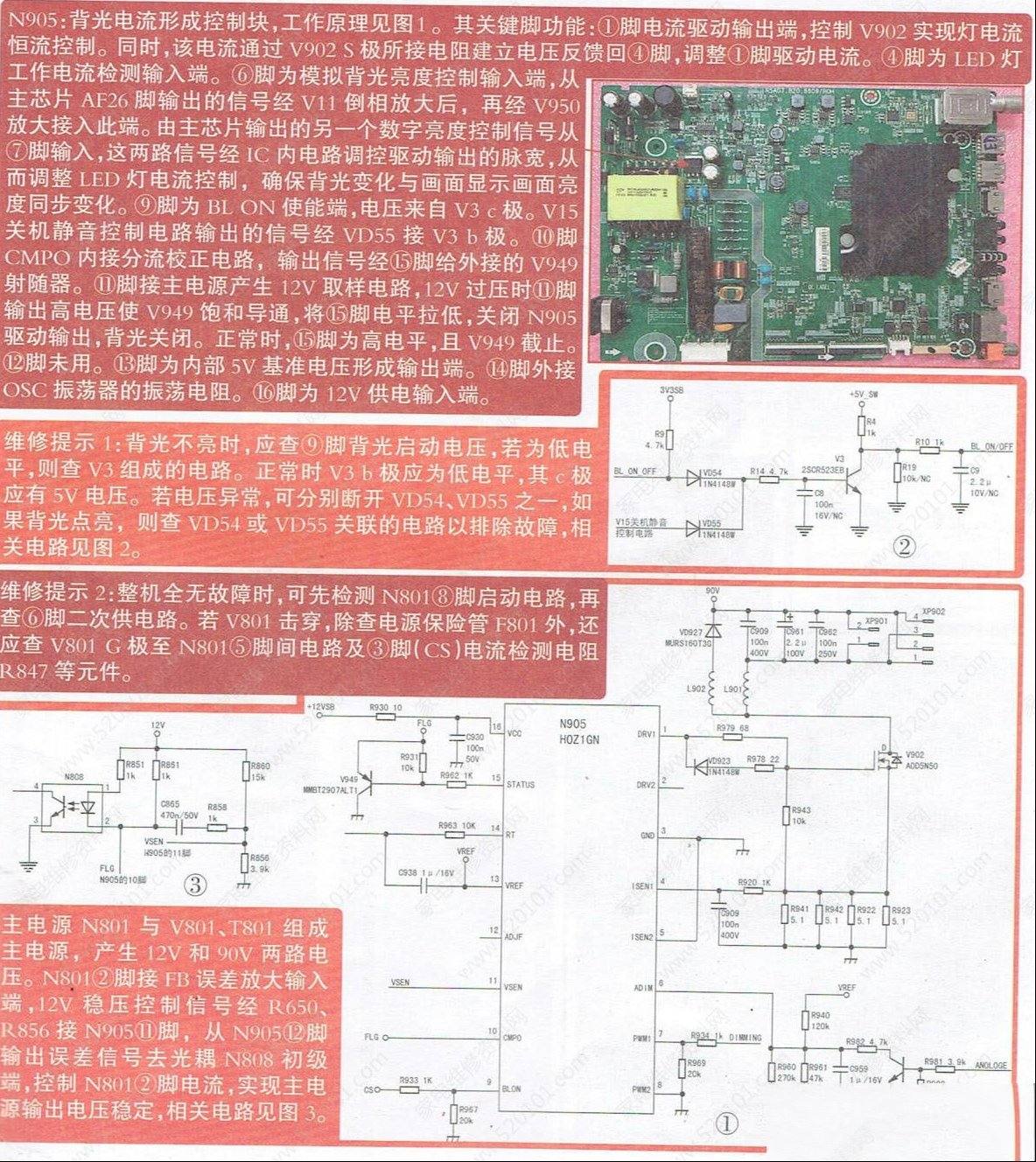 海信RSAG7.820.6609主板电路原理与维修图解