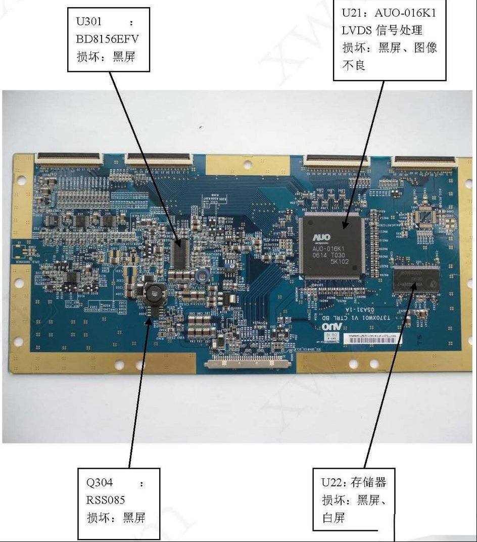 37寸AU屏驱动板维修资料（T370XW01）