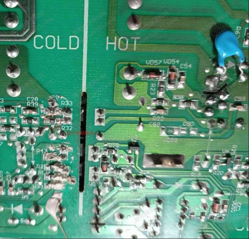 创维32L05HR液晶电视通电红灯亮二次不开机