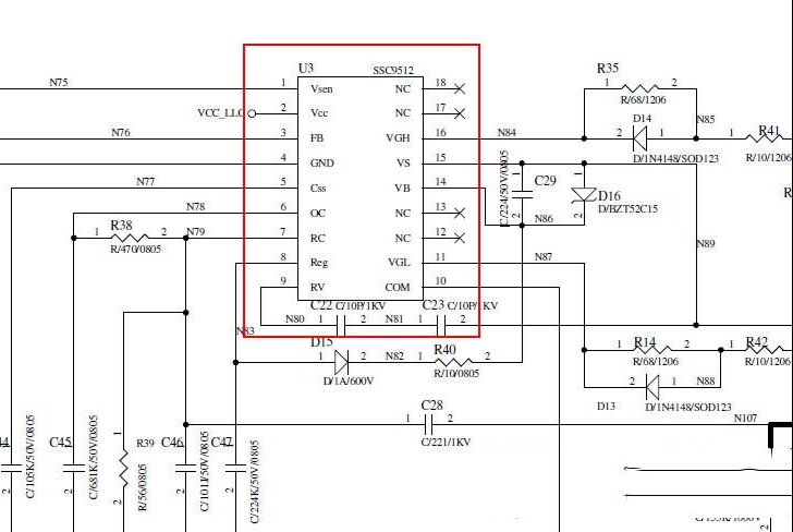 海尔LE39A7000液晶电视指示灯亮红灯不开机的维修