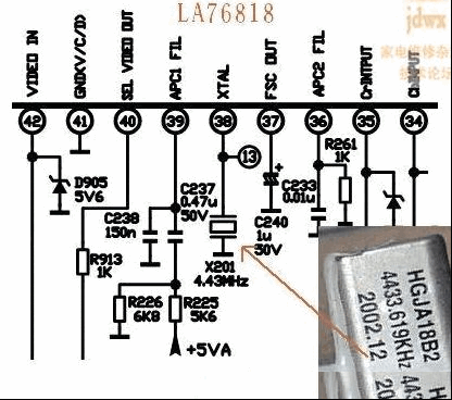 TCL AT2175EB无彩色（黑白图象正常）