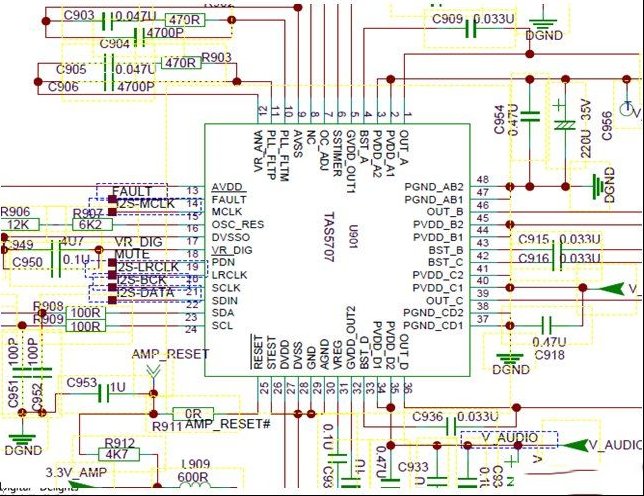 TCL L46F3200E液晶电视（MS28机芯）无伴音