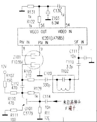 TCL 2508彩电（LA7685单片机）伴音干扰图像，即有伴音时图像出现水平线干扰
