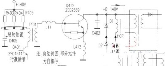TCL 2968SZ彩电屡烧行管检修