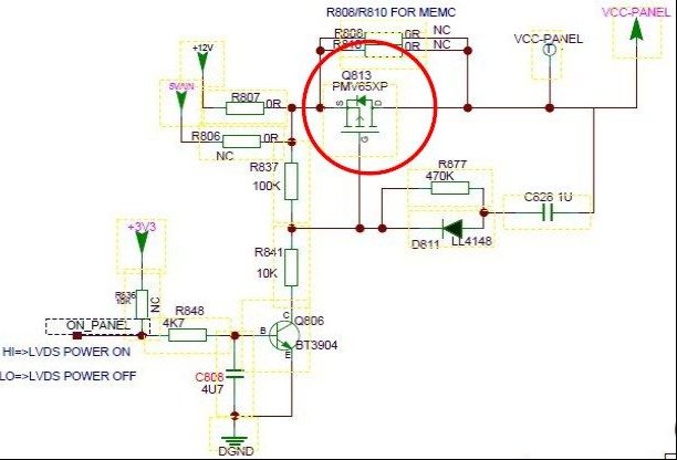 TCL LED32C600电视（MS82机芯）无图有声，背光亮（图）