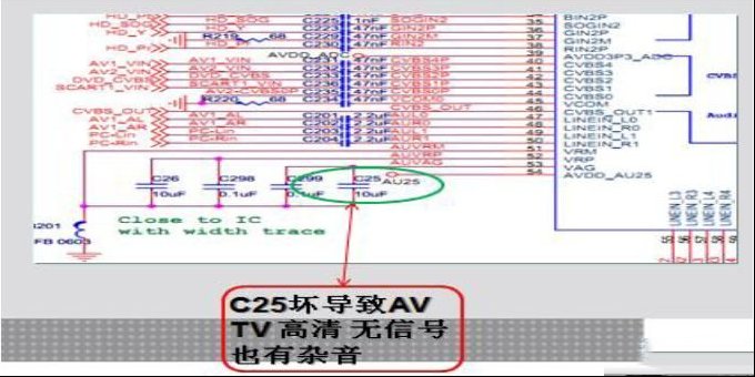 TCL L32E10液晶（MST6M48机芯）无信号有杂音（图）