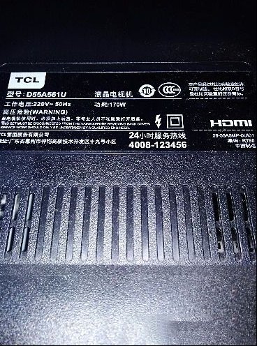 TCL D55A561U液晶电视背光亮无图像有声音的维修