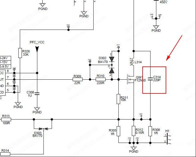 TCL C32E320B液晶电视不开机指示灯不亮的检修思路