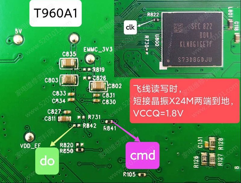 TCL D55A620U液晶电视（T960A1）EMMC点位图